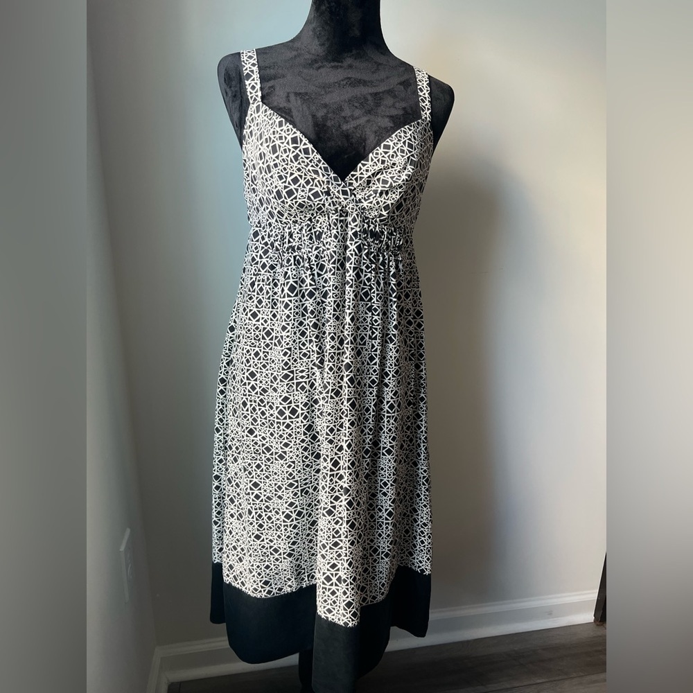 BCBGMaxAzria Black and White Geometric Dress